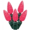 25 foot C6 LED Light Strand with Green Wire: Magenta